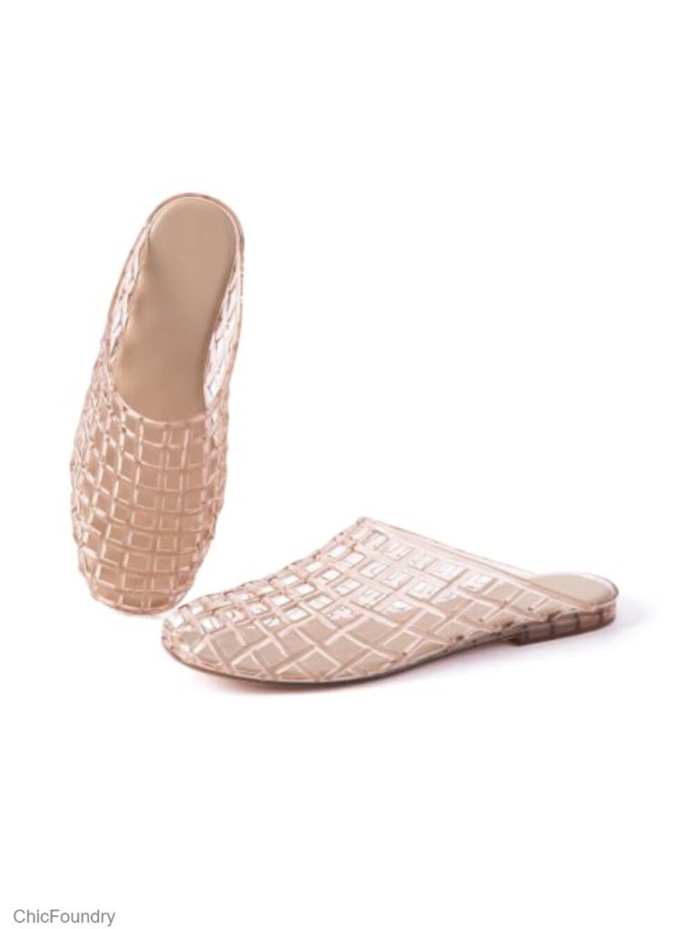 Women's Jelly Sandals Mesh Slip On Flats Waterproof Summer Beach Pool Shoes